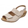 Sandale dama bej din piele naturala cu talpa ortopedica si inchidere velcro CLP10BEJ